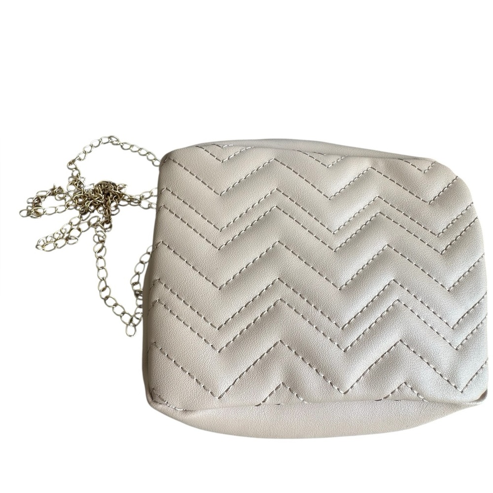 Vegan Leather Mini Khaki Tan Purse with Removable Gold Chain Strap